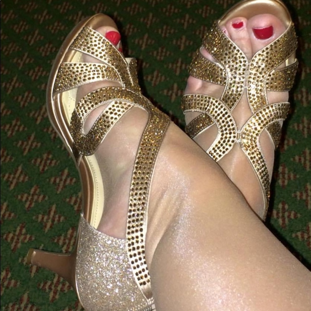 Alex Marie Gold Evening Shoe